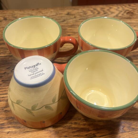 Set Of FOUR Pfaltzgraff Napoli LARGE 4.5” Coffee / Soup Mugs EXCELLENT PRISTINE! - Picture 7 of 9